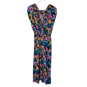 Impress! Floral V-Neck Midi Dress Size L